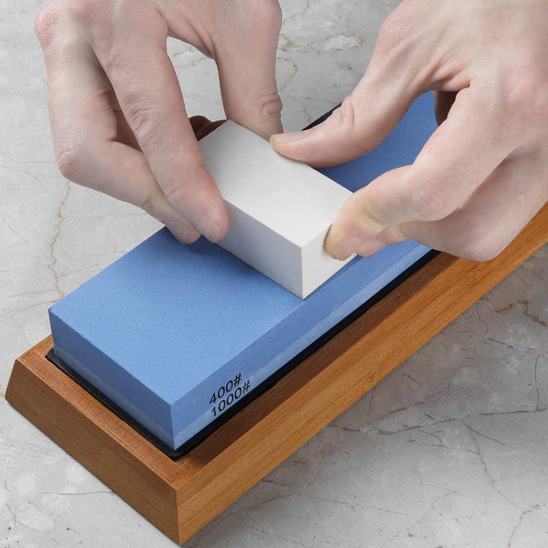 Razorri Knife Sharpening Stone Kit Double Sided 400 1000 and 3000 8000 Grit Whetstones Flattening Stone
